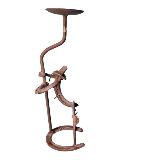Cowboy Horseshoe Sculpture Candle Holder - Picture 4 of 8
